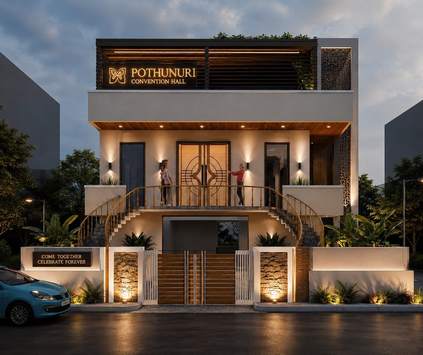 Pothunuri Convention Hall by Void Architects — contemporary luxury convention hall
